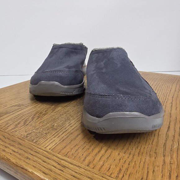 Skechers Clog Shoes Womens Size 6 Suede Faux Fur Slip On Slippers Memory Foam - Picture 2 of 9